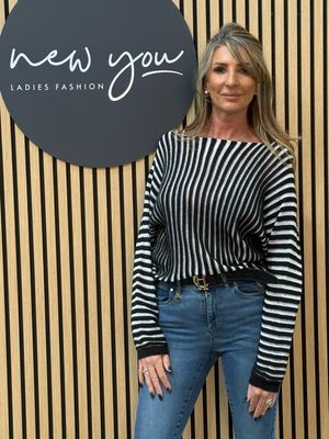Striped Metallic Knit Jumper - Black