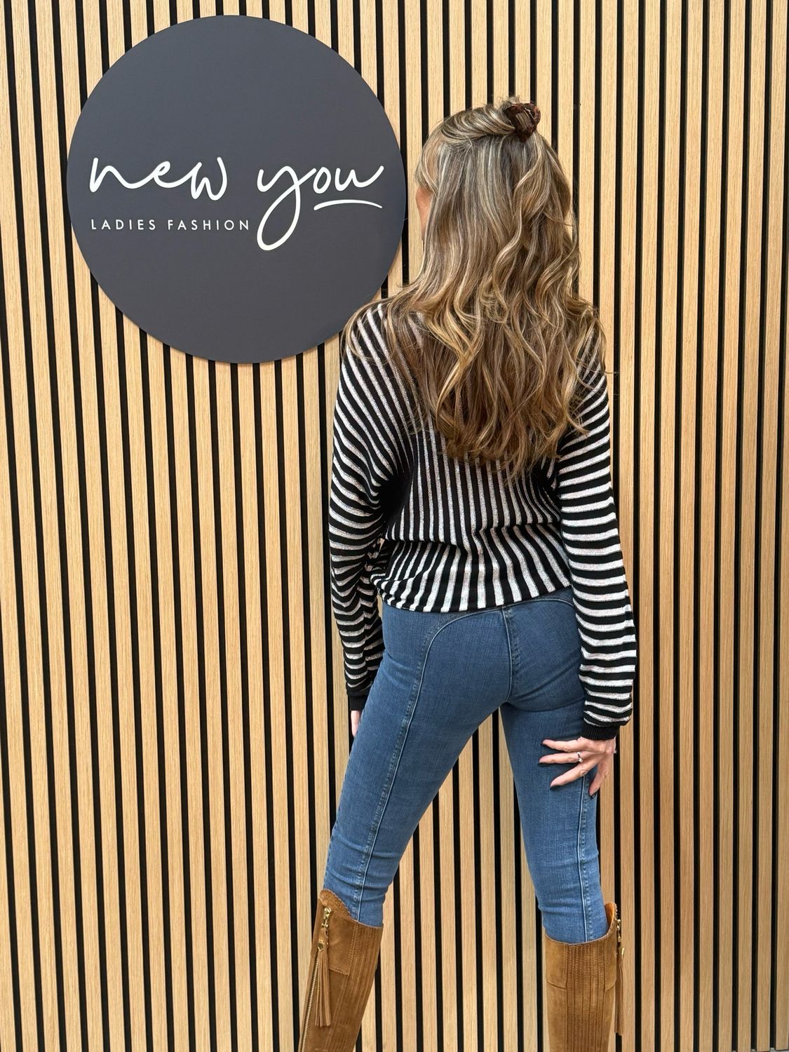 Striped Metallic Knit Jumper - Black