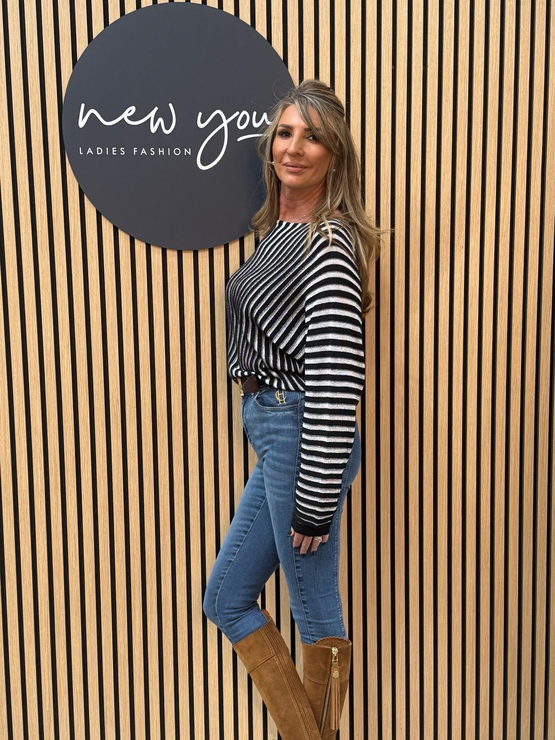 Striped Metallic Knit Jumper - Black