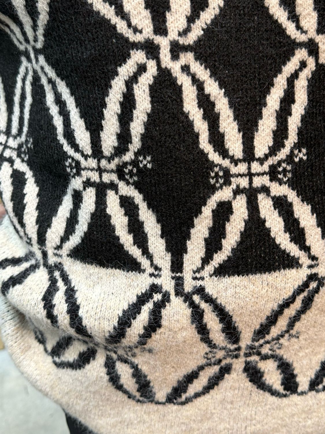 Viva Patterned Knit Jumper - Black