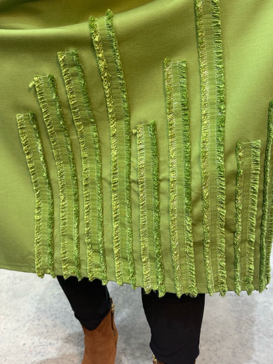 Fly Out Textured Stripe Dress - Green
