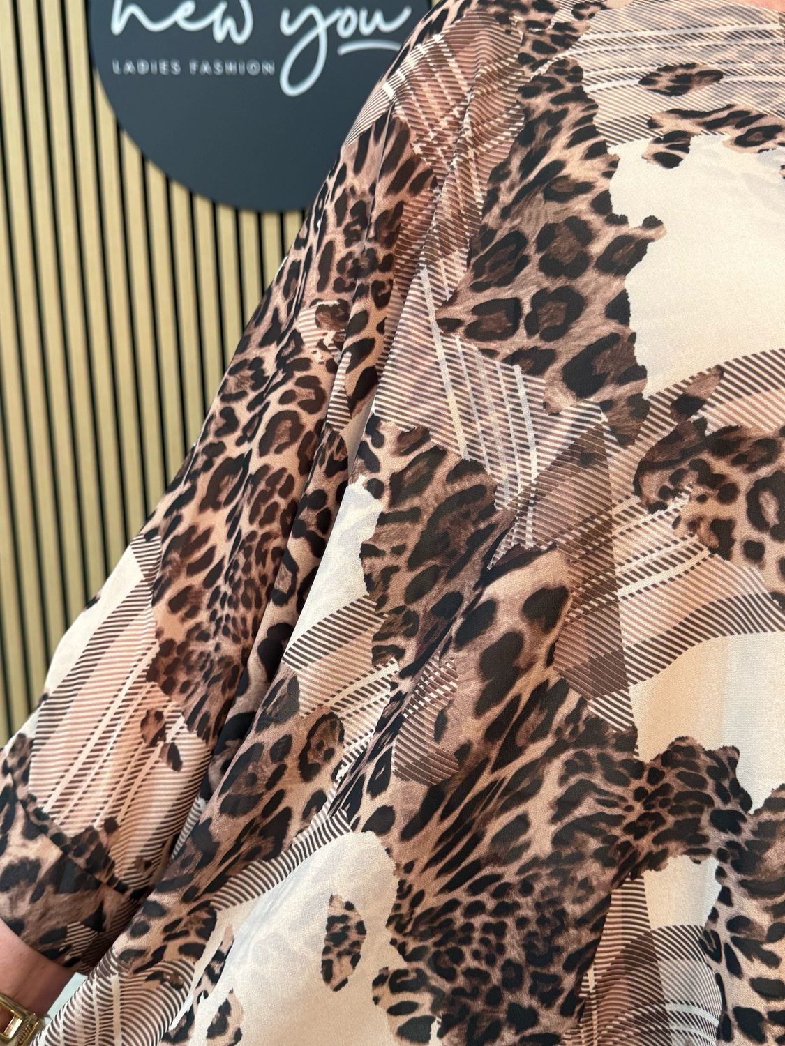 Animal Print Batwing Tunic Top