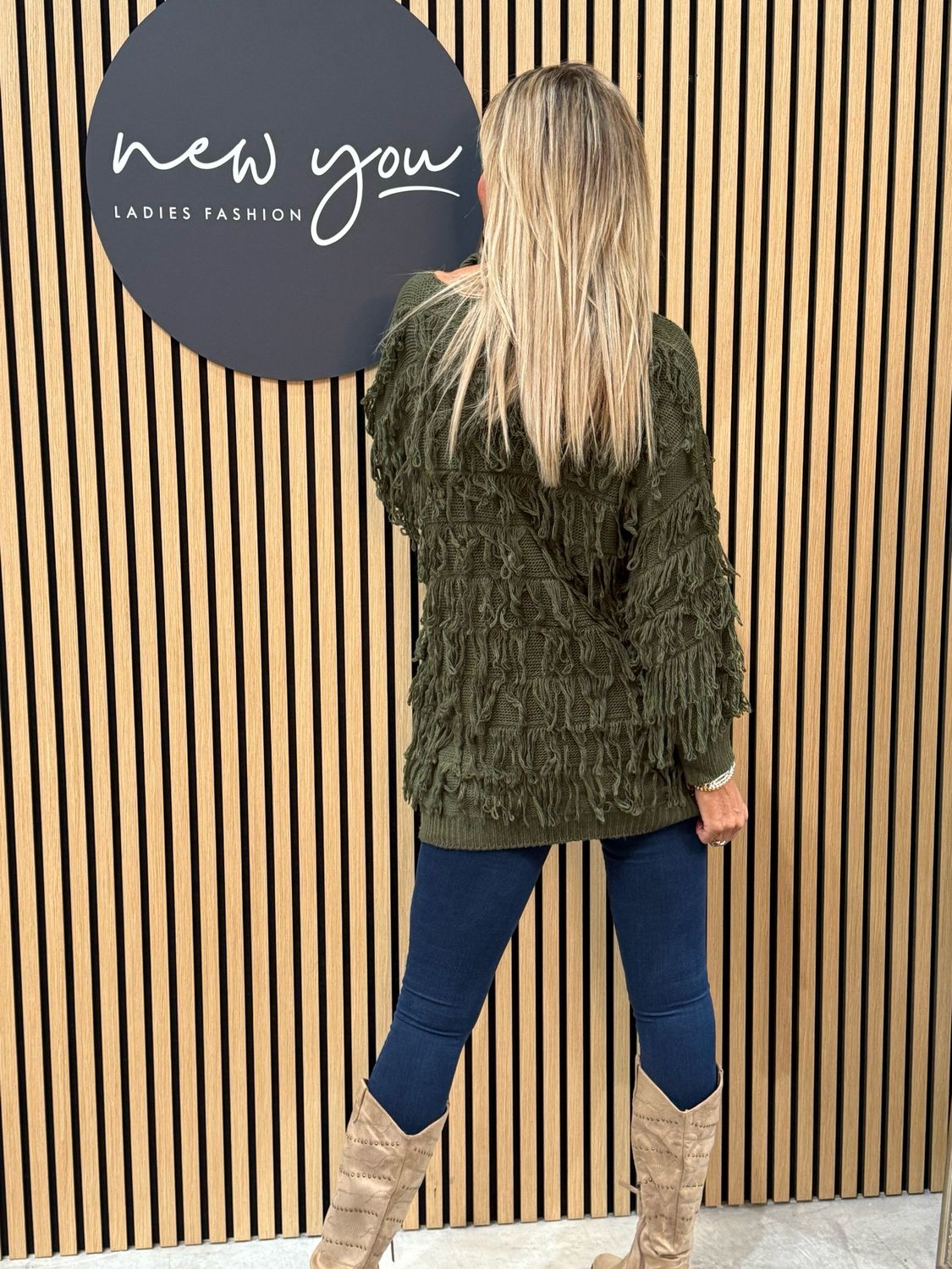 Tassel Knit Jumper - Khaki