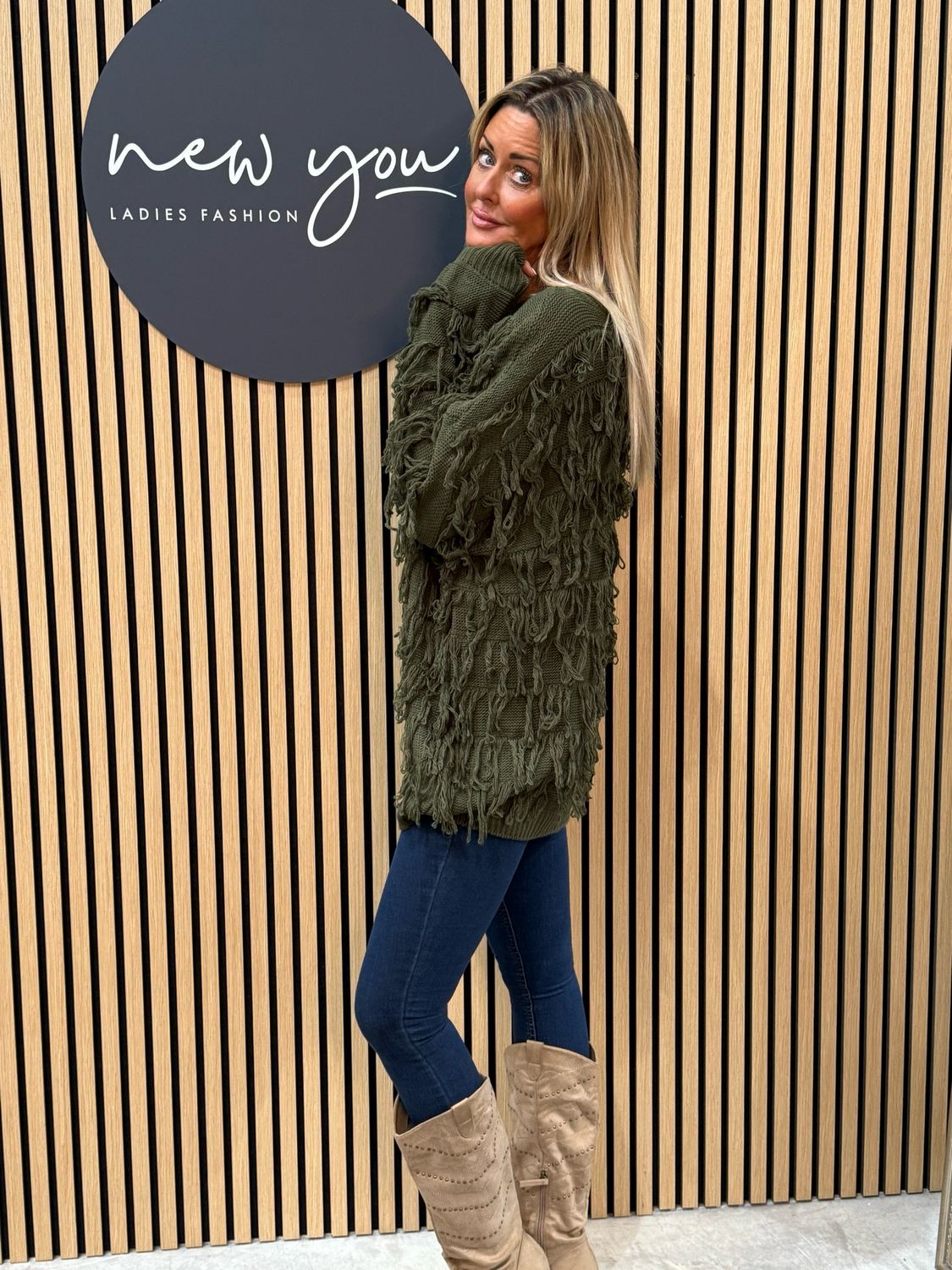 Tassel Knit Jumper - Khaki