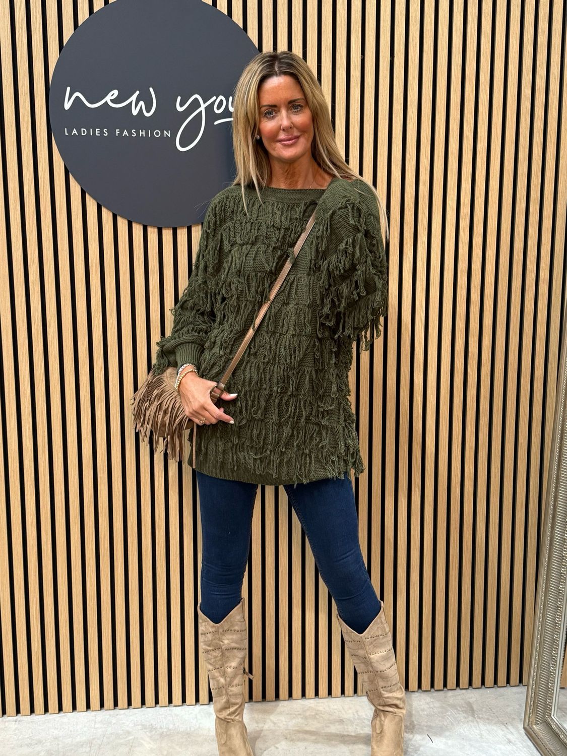 Tassel Knit Jumper - Khaki