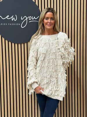 Tassel Knit Jumper - Cream