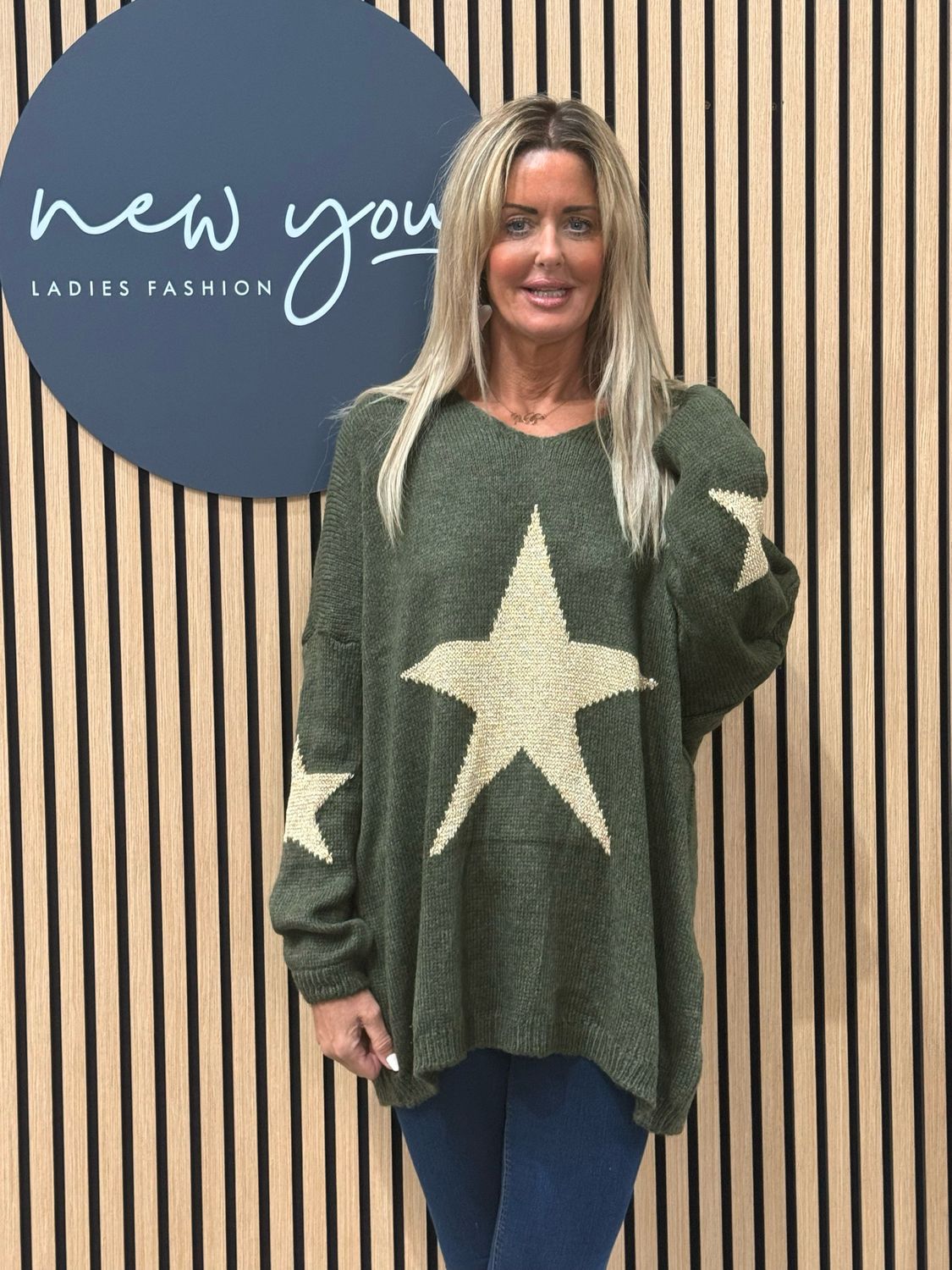 Star Knit Jumper - Khaki