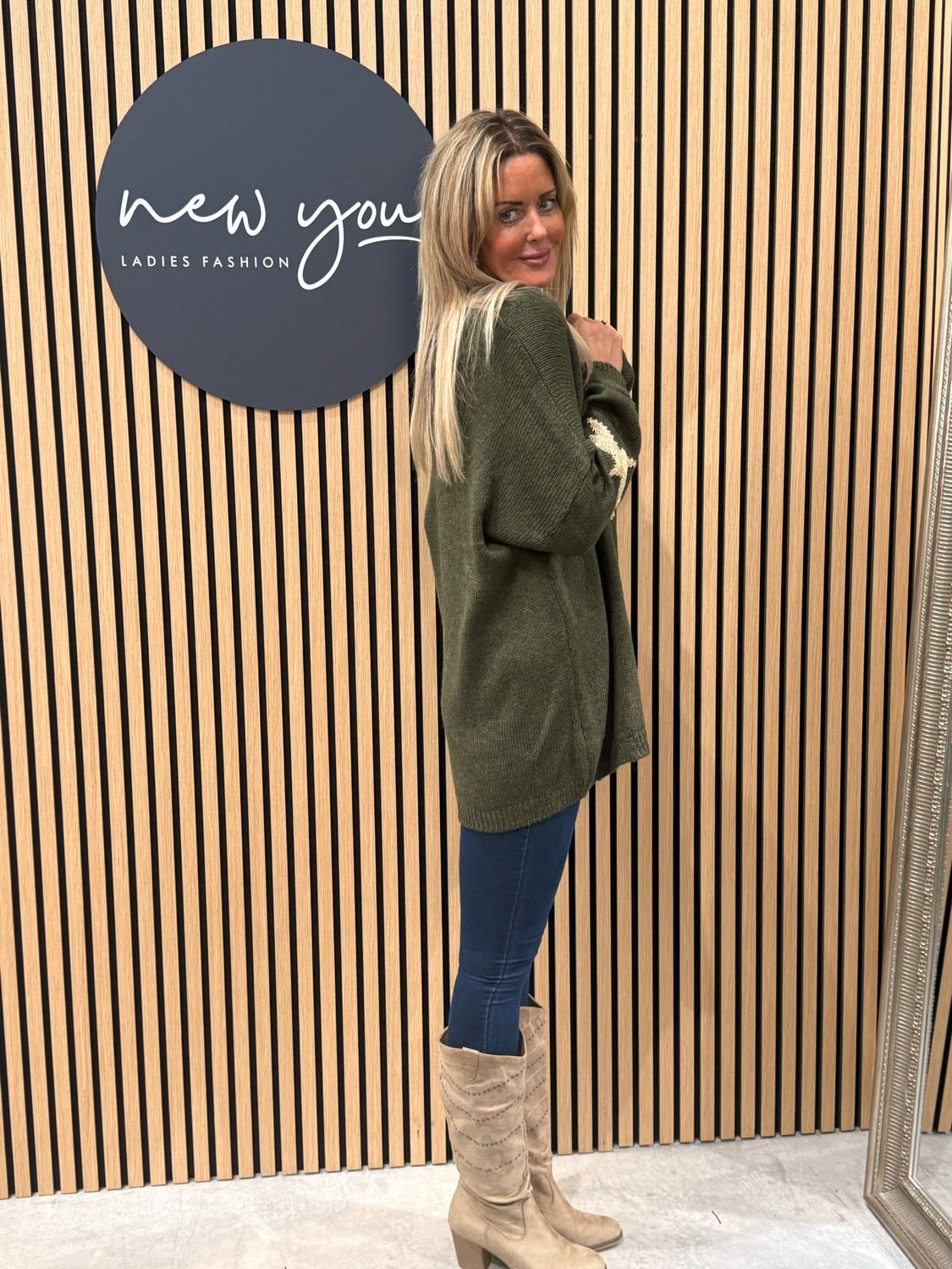 Star Knit Jumper - Khaki