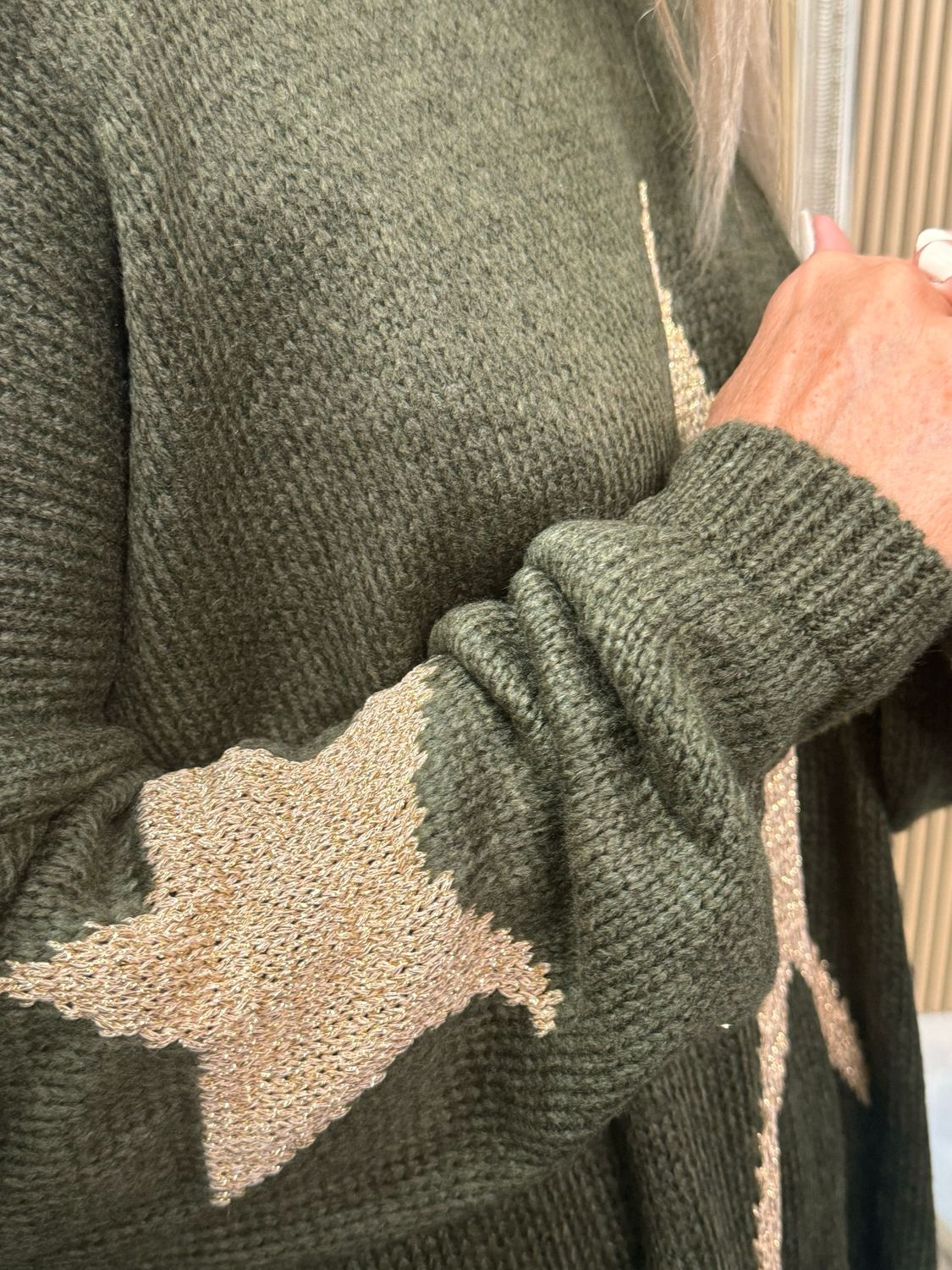 Star Knit Jumper - Khaki