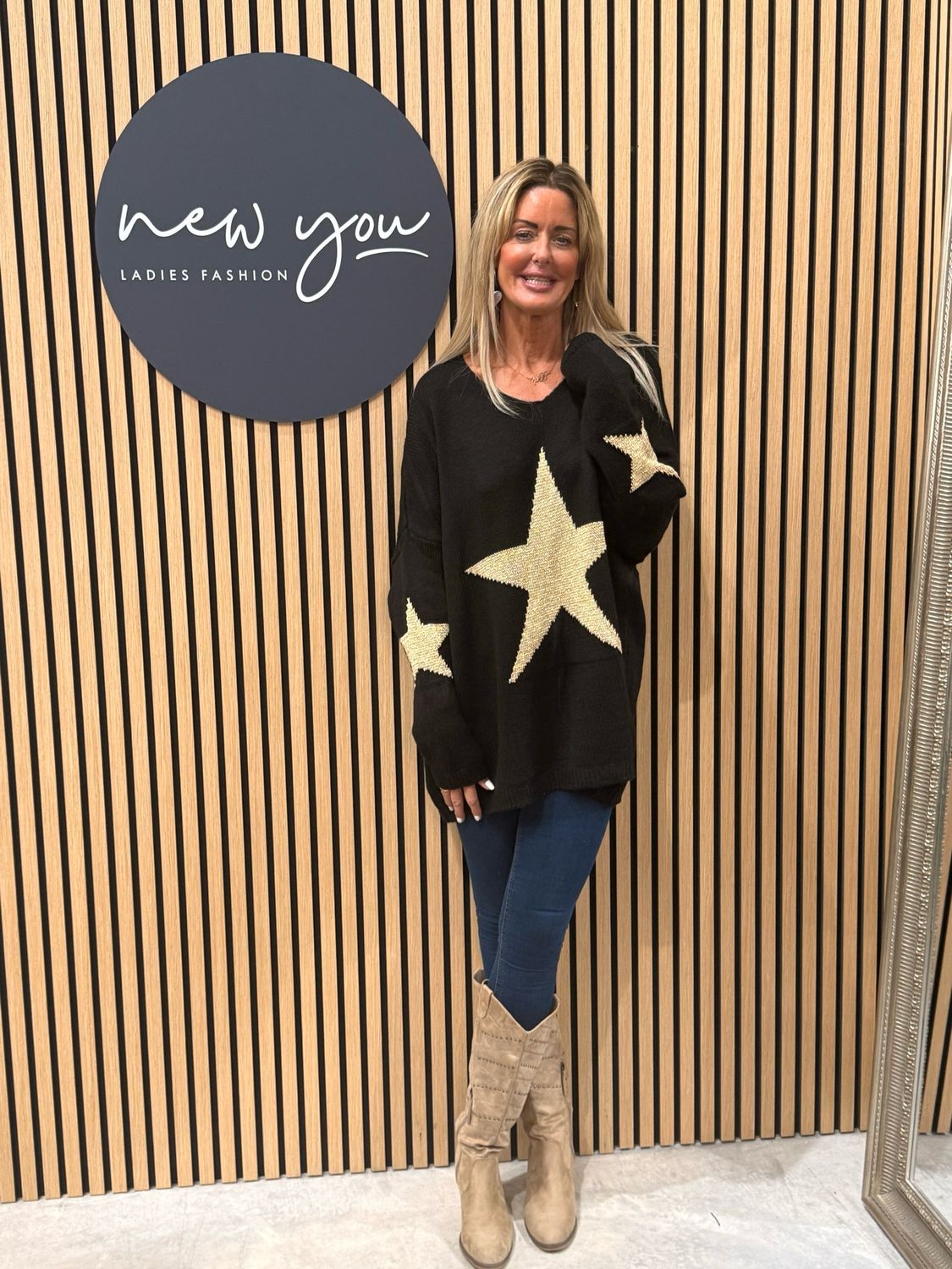 Star Knit Jumper - Black