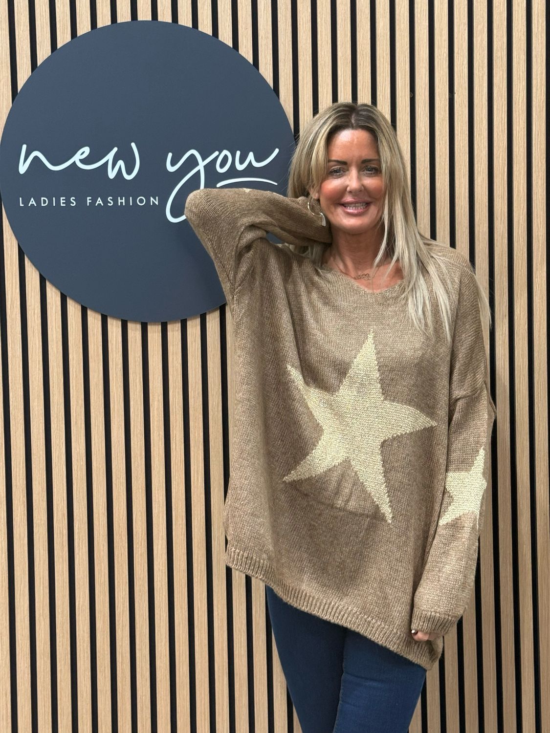 Star Knit Jumper - Camel