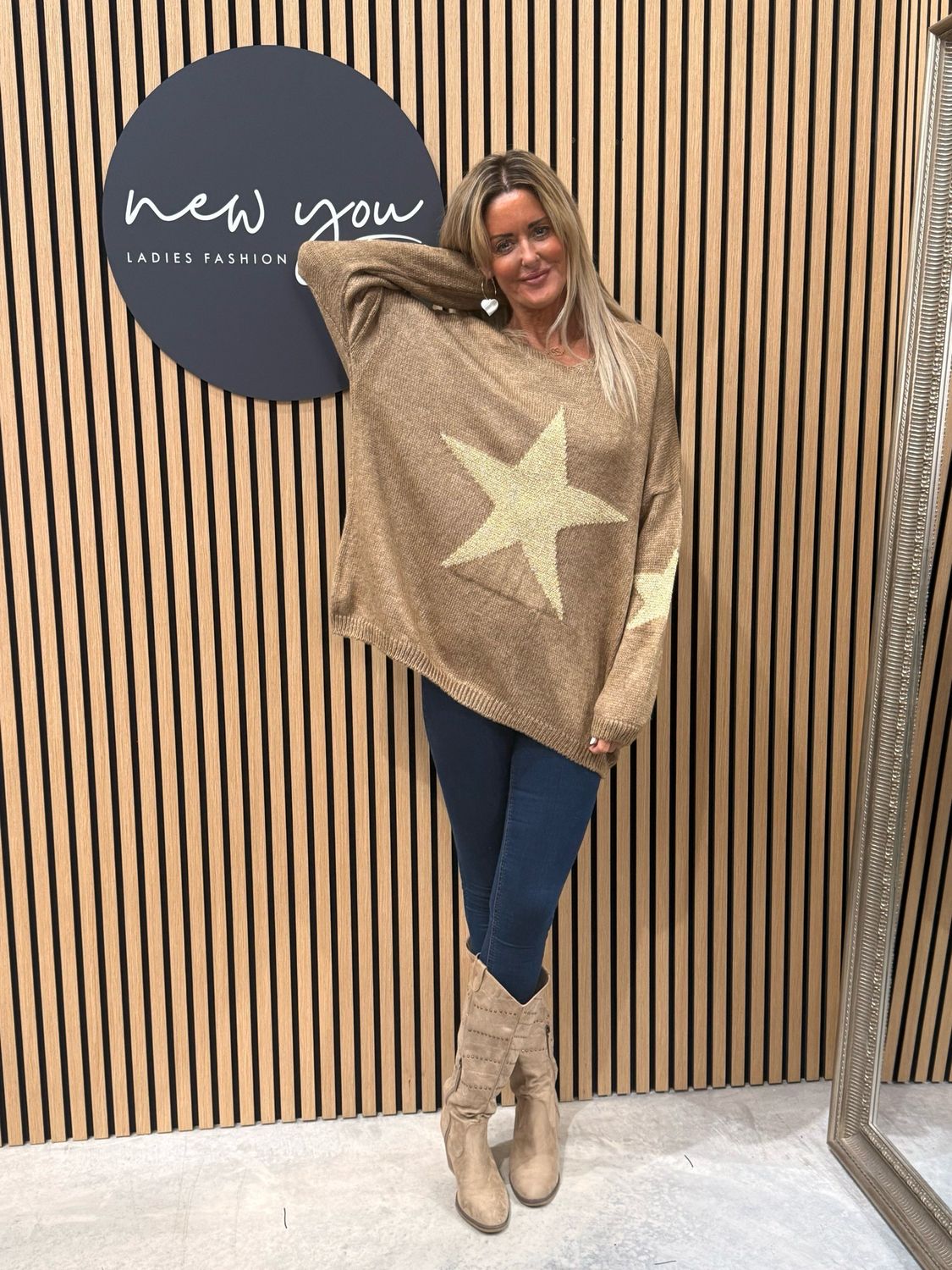 Star Knit Jumper - Camel