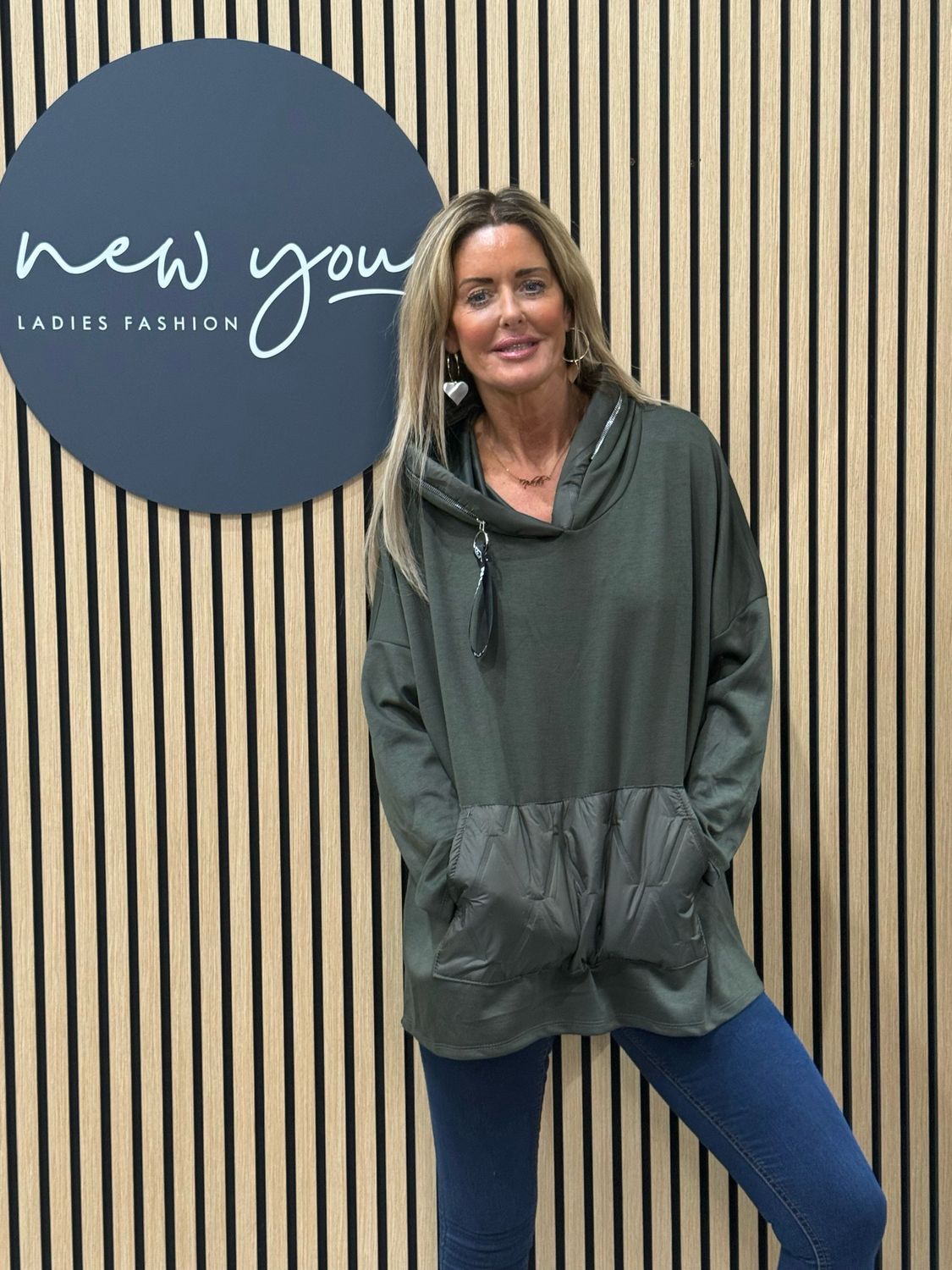 Oversize Hooded Sweatshirt - Khaki
