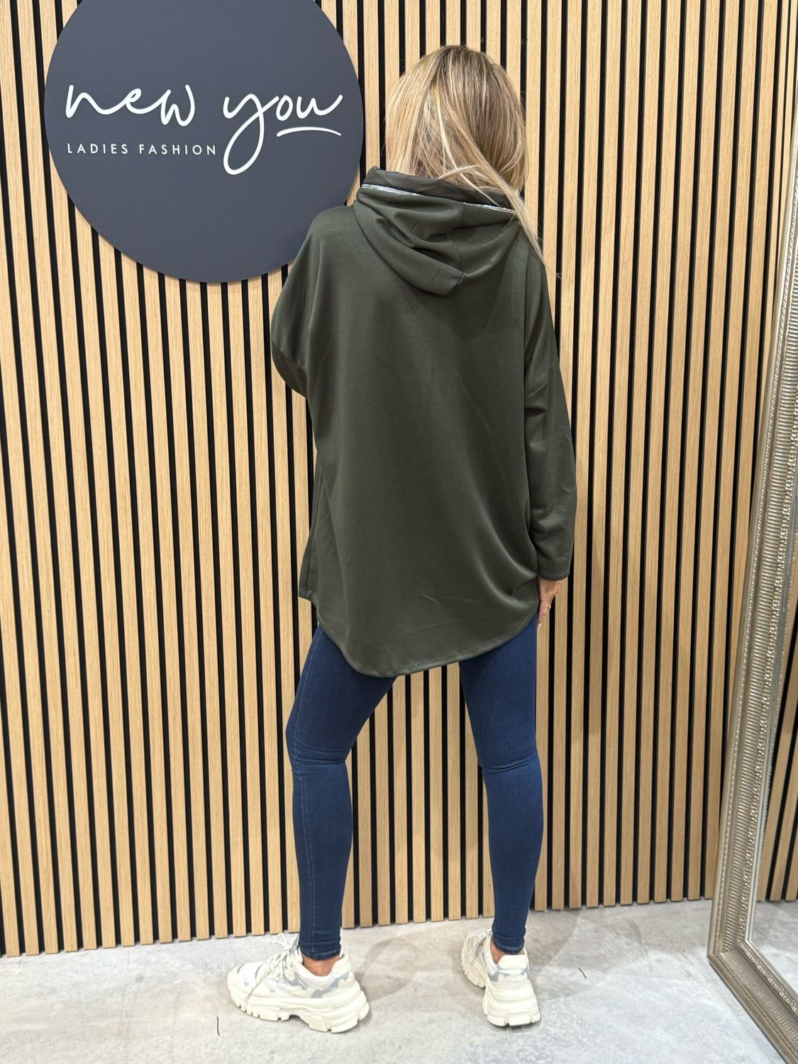 Oversize Hooded Sweatshirt - Khaki
