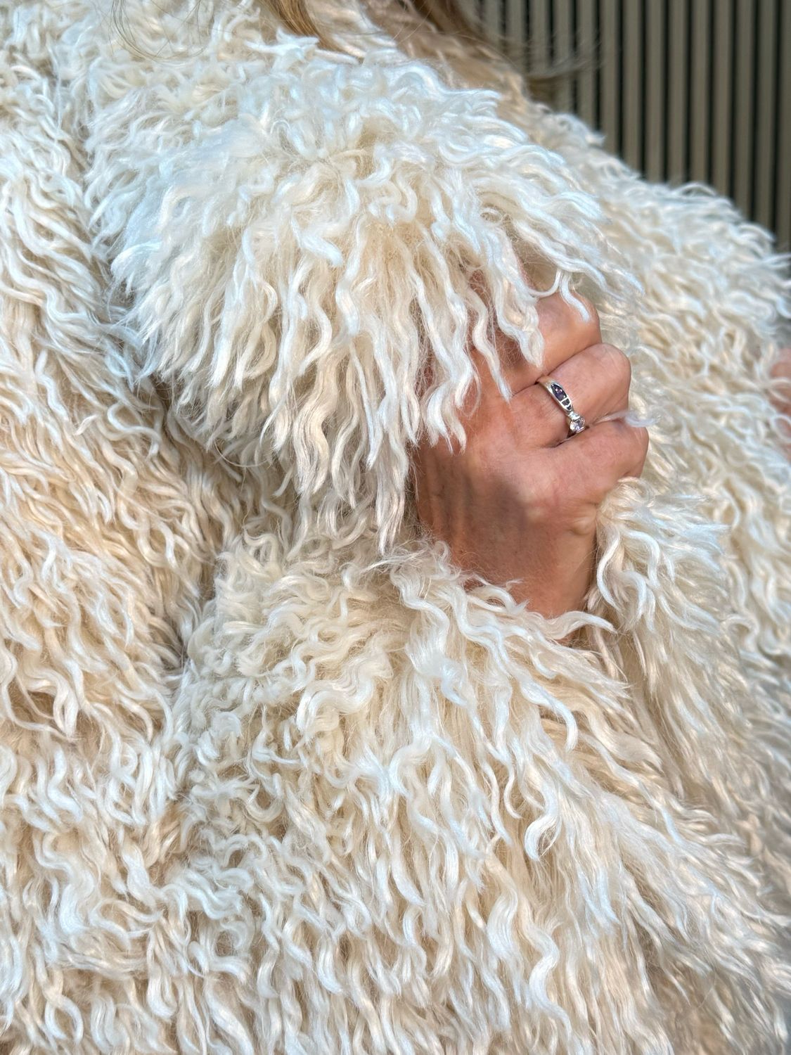 Shaggy Faux Fur Jacket - Cream