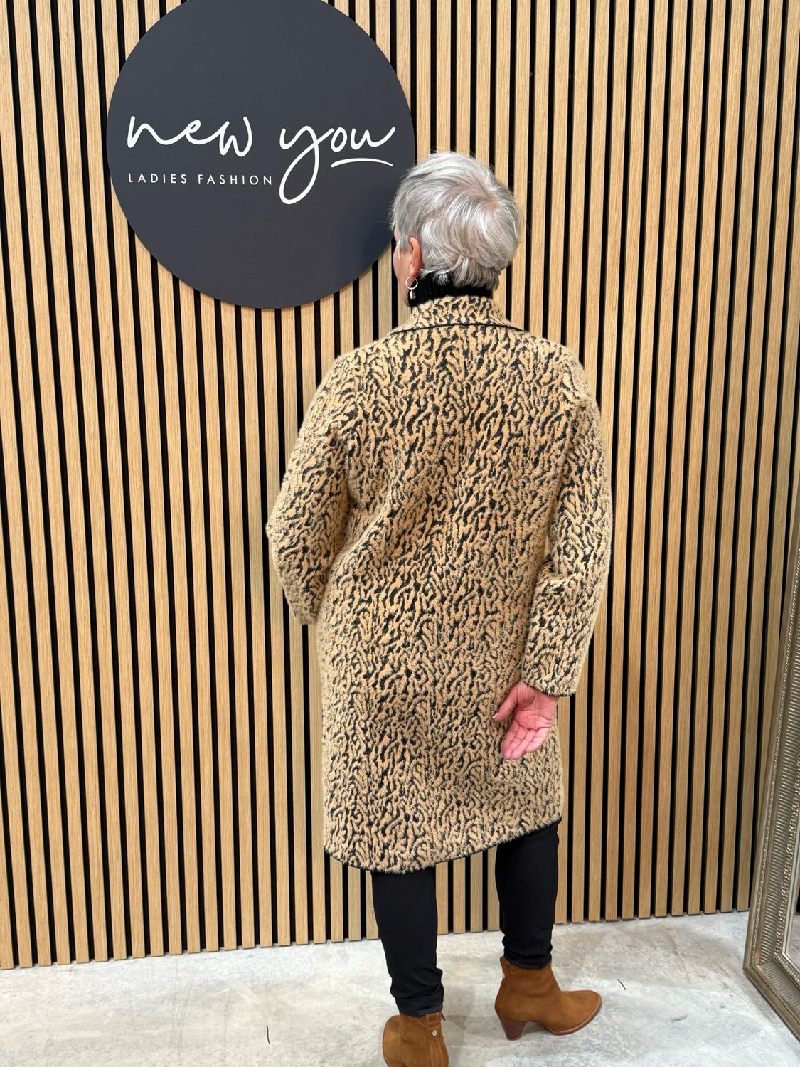 Animal Print Button Coat