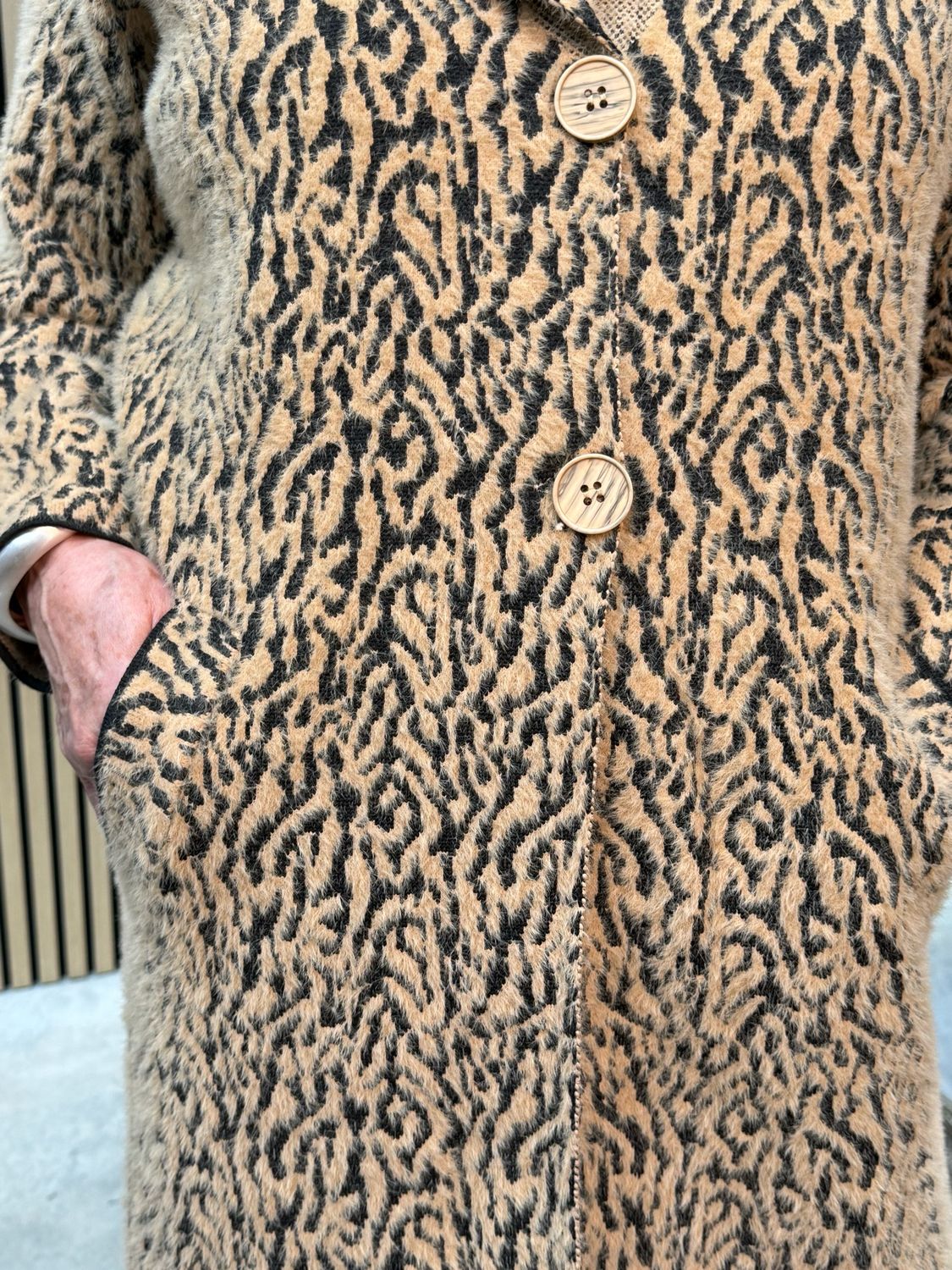 Animal Print Button Coat