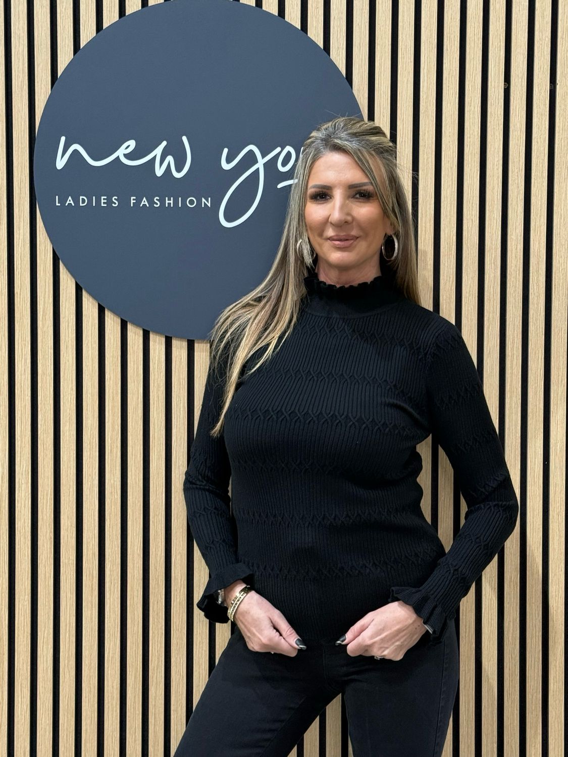 Lillibett - Textured Knit Top - Black