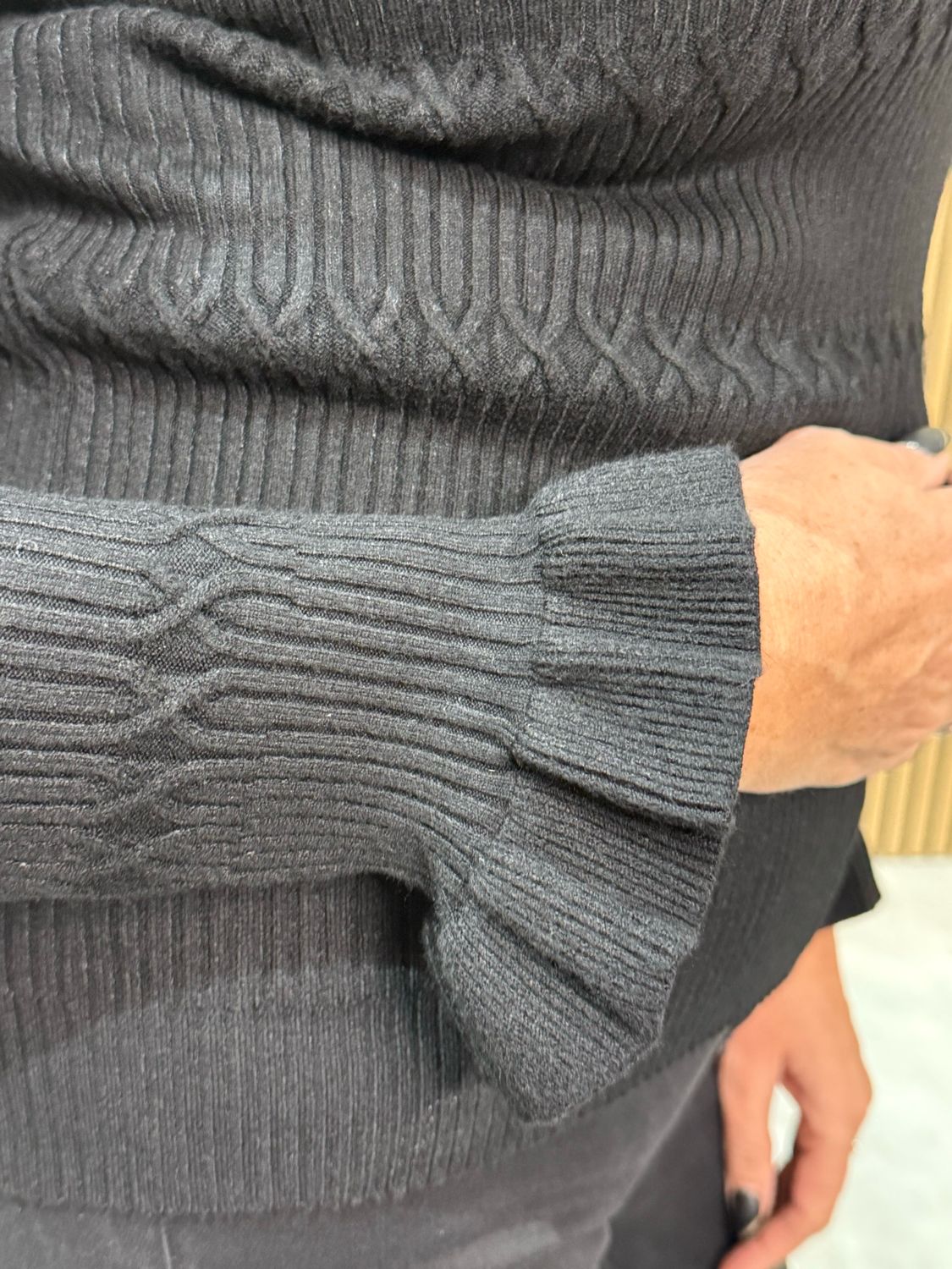 Lillibett - Textured Knit Top - Black