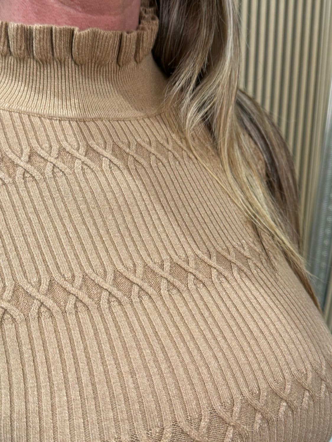 Lillibett - Textured Knit Top - Camel
