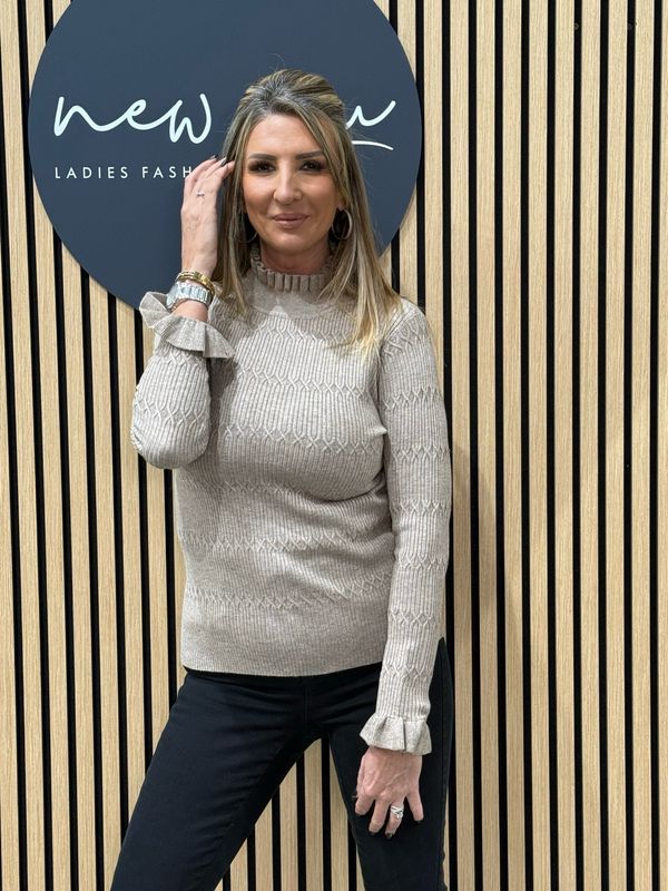 Lillibett - Textured Knit Top - Taupe