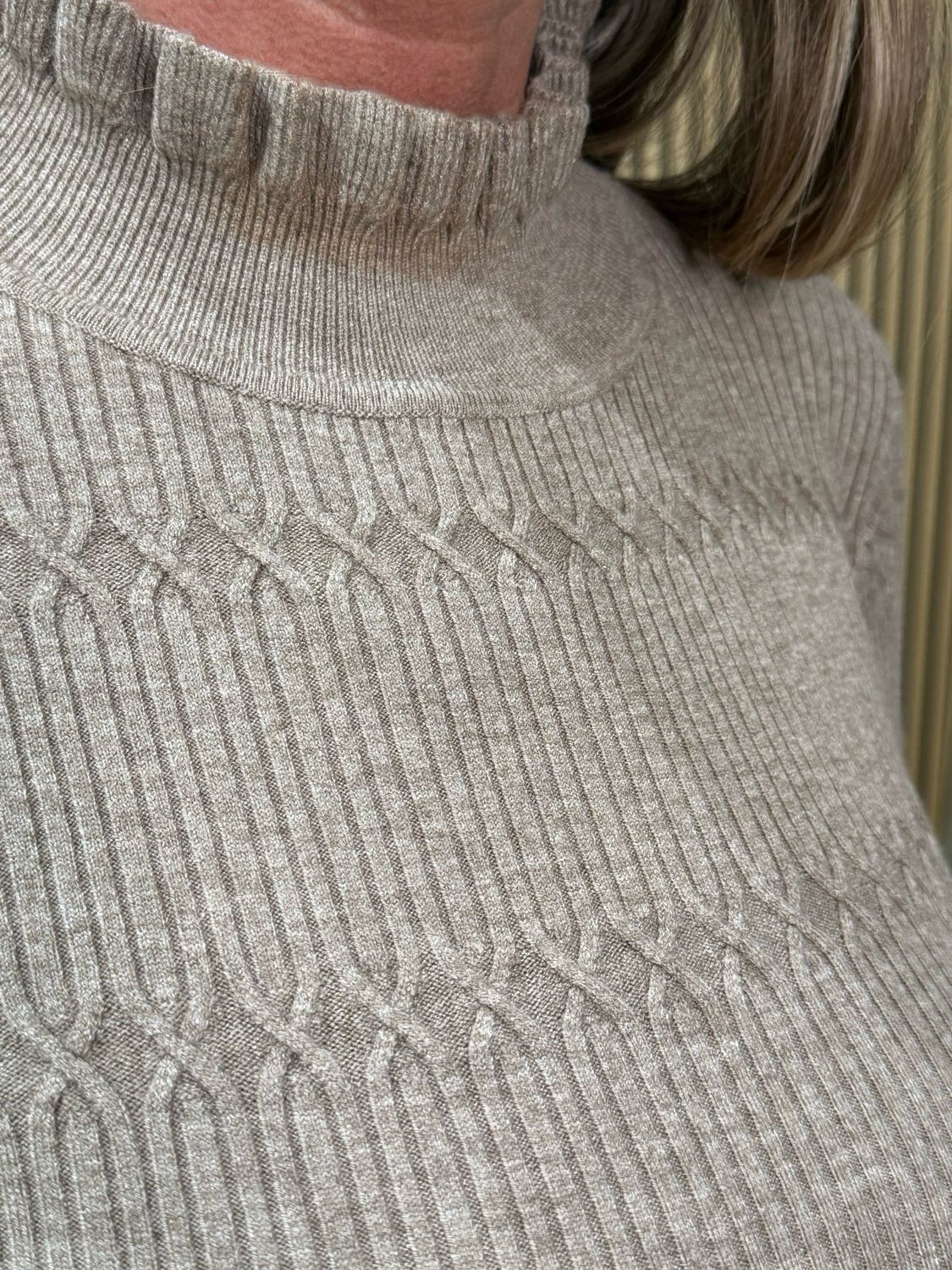 Lillibett - Textured Knit Top - Taupe