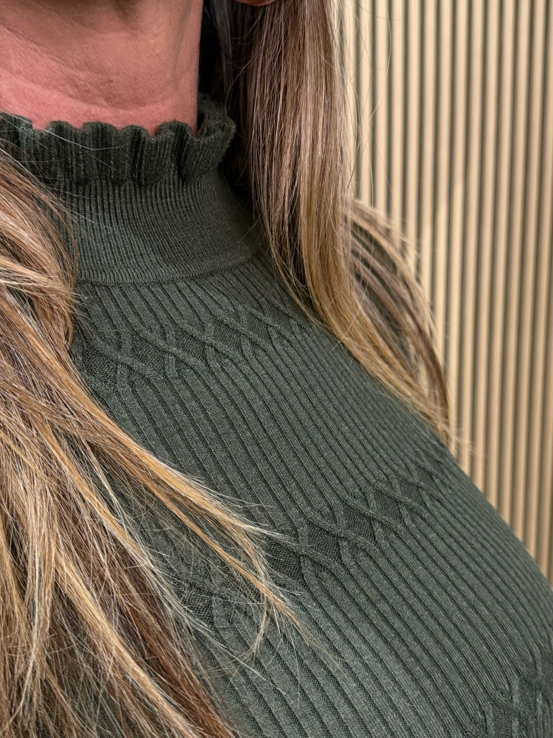 Lillibett - Textured Knit Top - Khaki