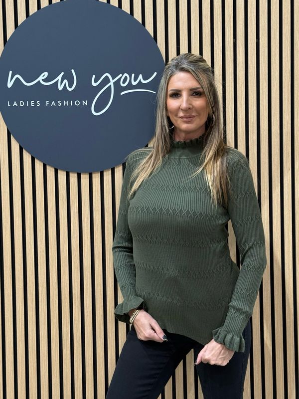 Lillibett - Textured Knit Top - Khaki