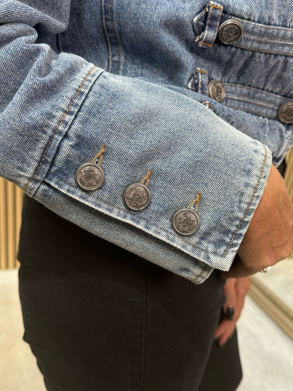 Military Style Denim Jacket