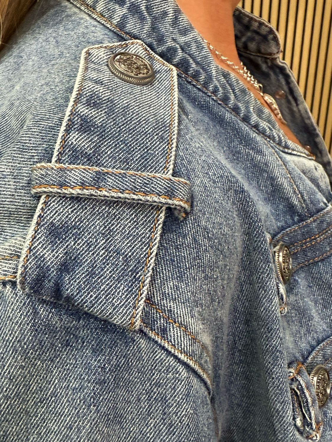 Military Style Denim Jacket