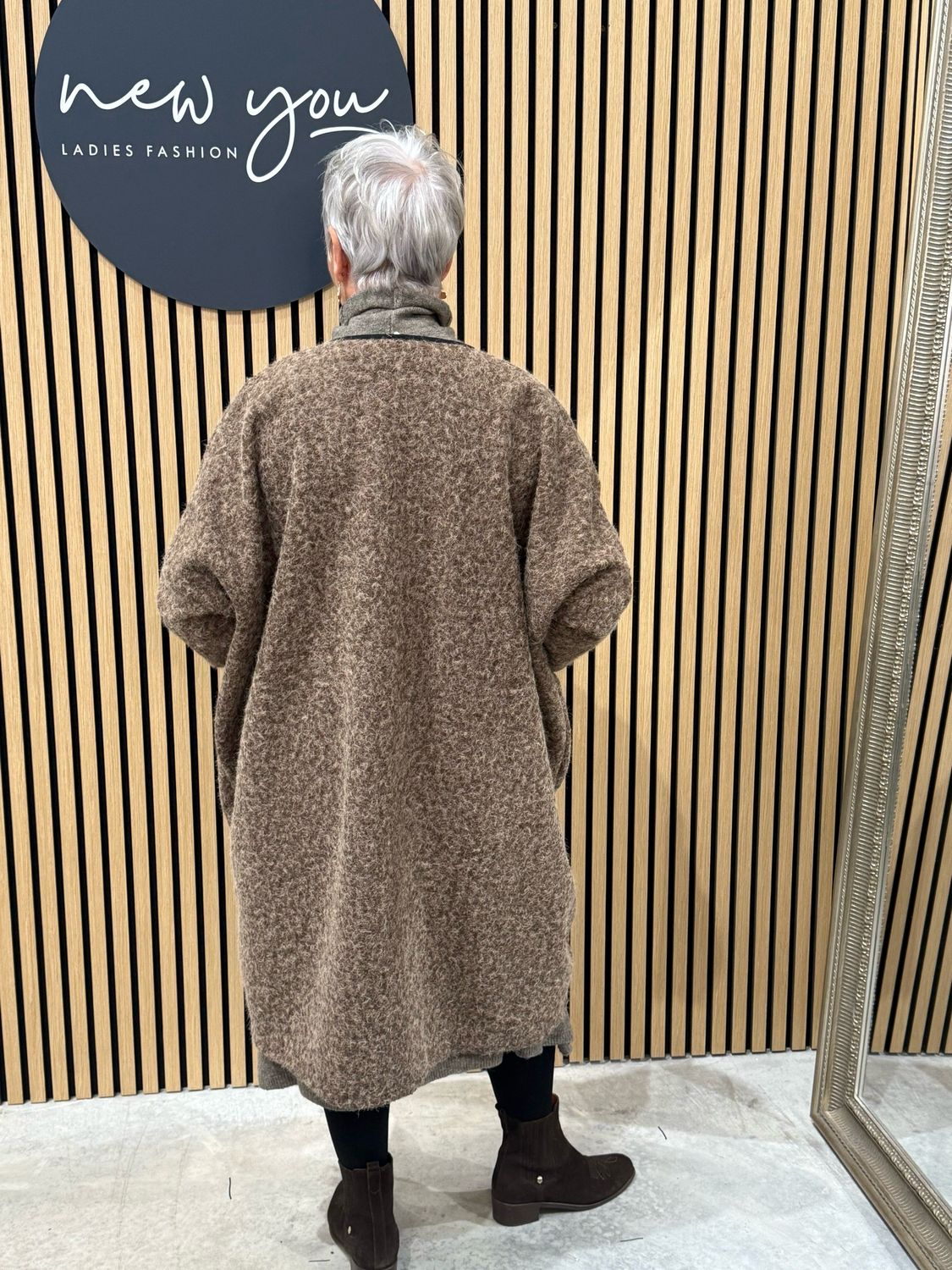 Textured Wool Blend Jacket - Taupe