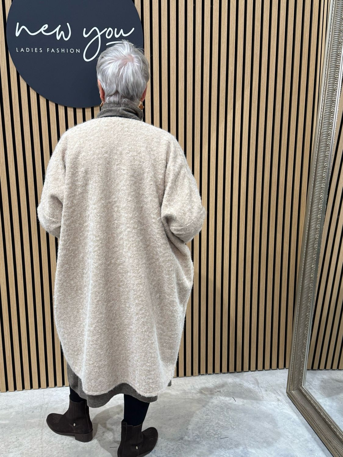 Textured Wool Blend Jacket - Cream