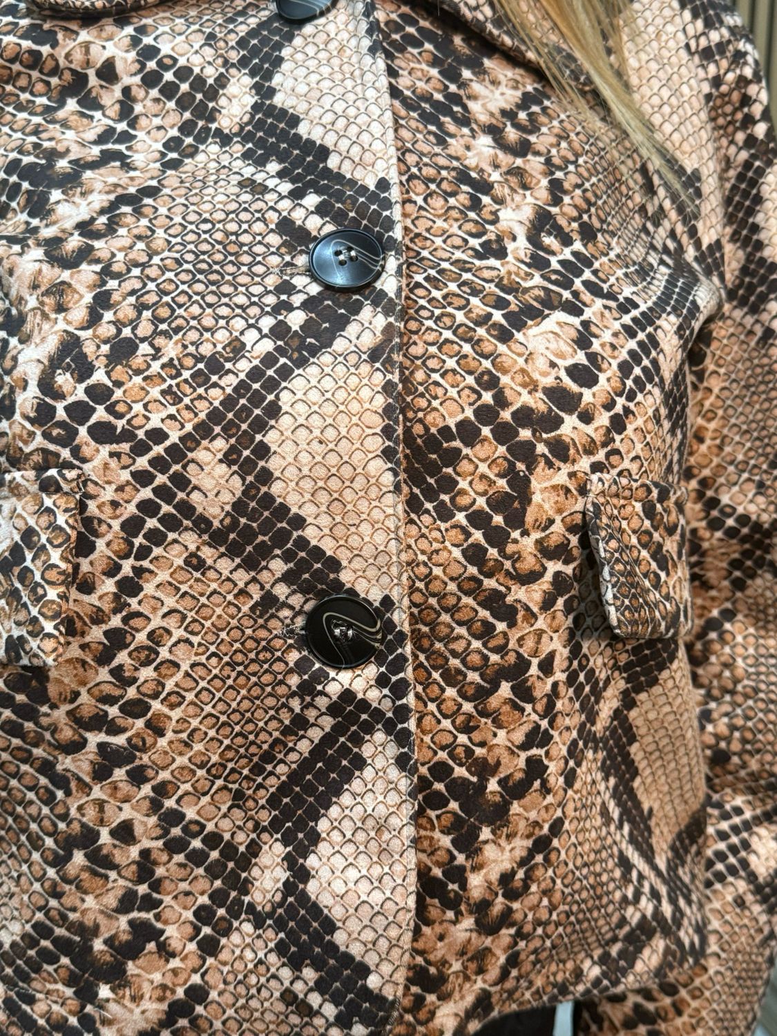 Snake Print Button Jacket