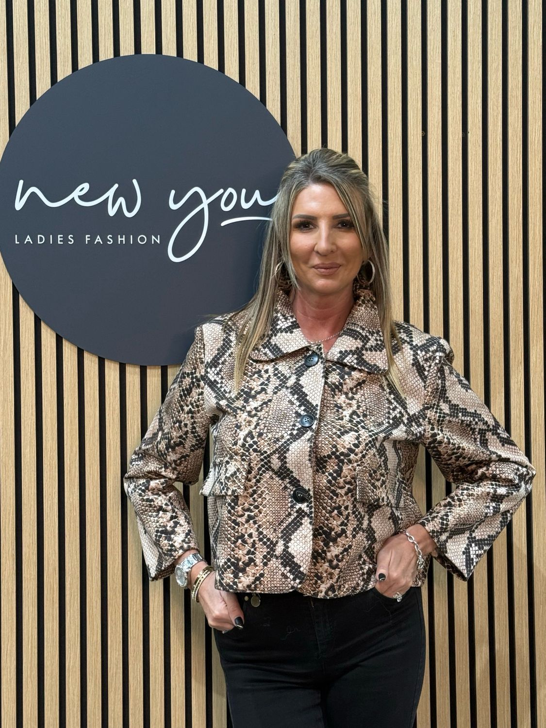 Snake Print Button Jacket