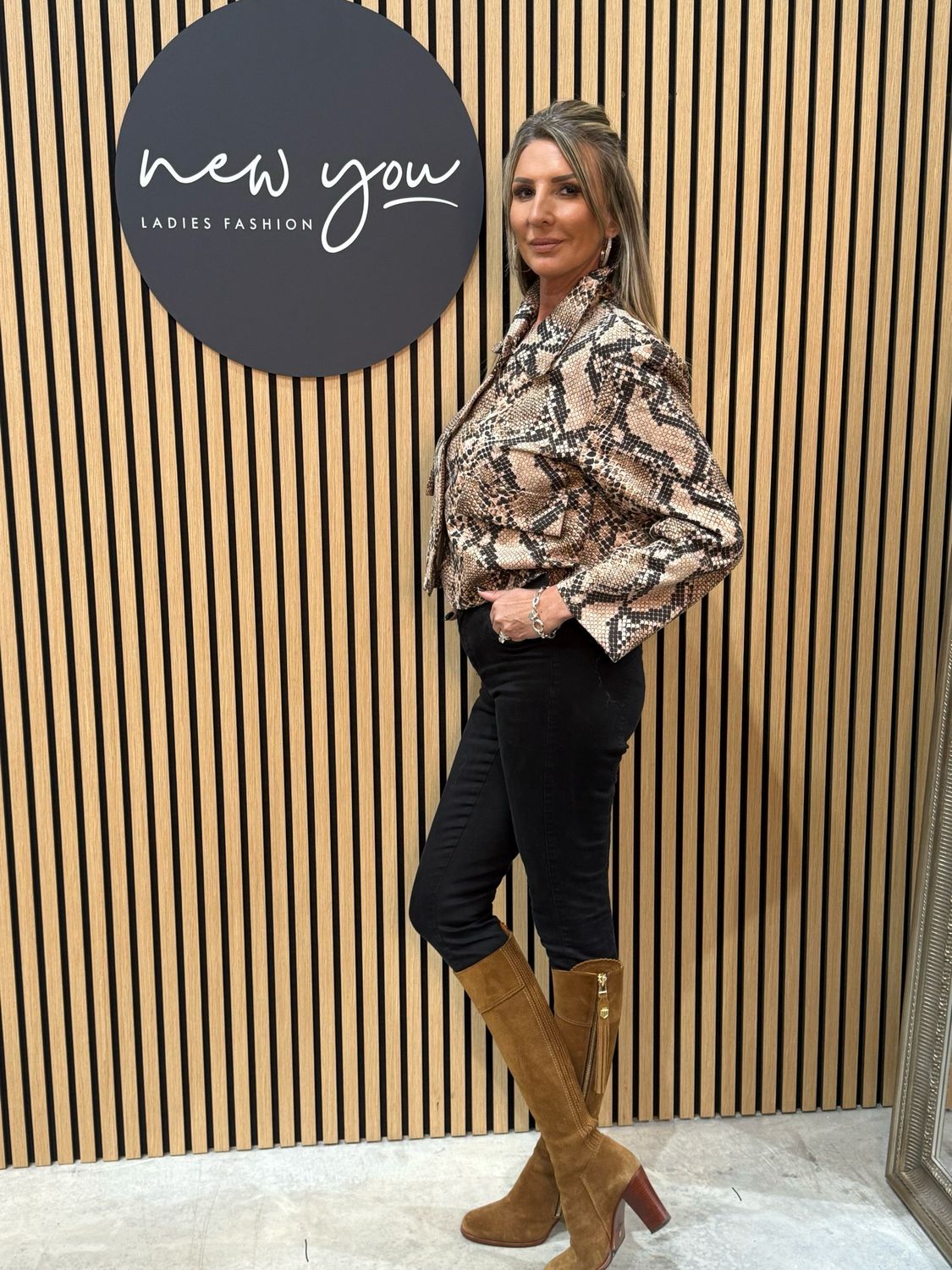Snake Print Button Jacket