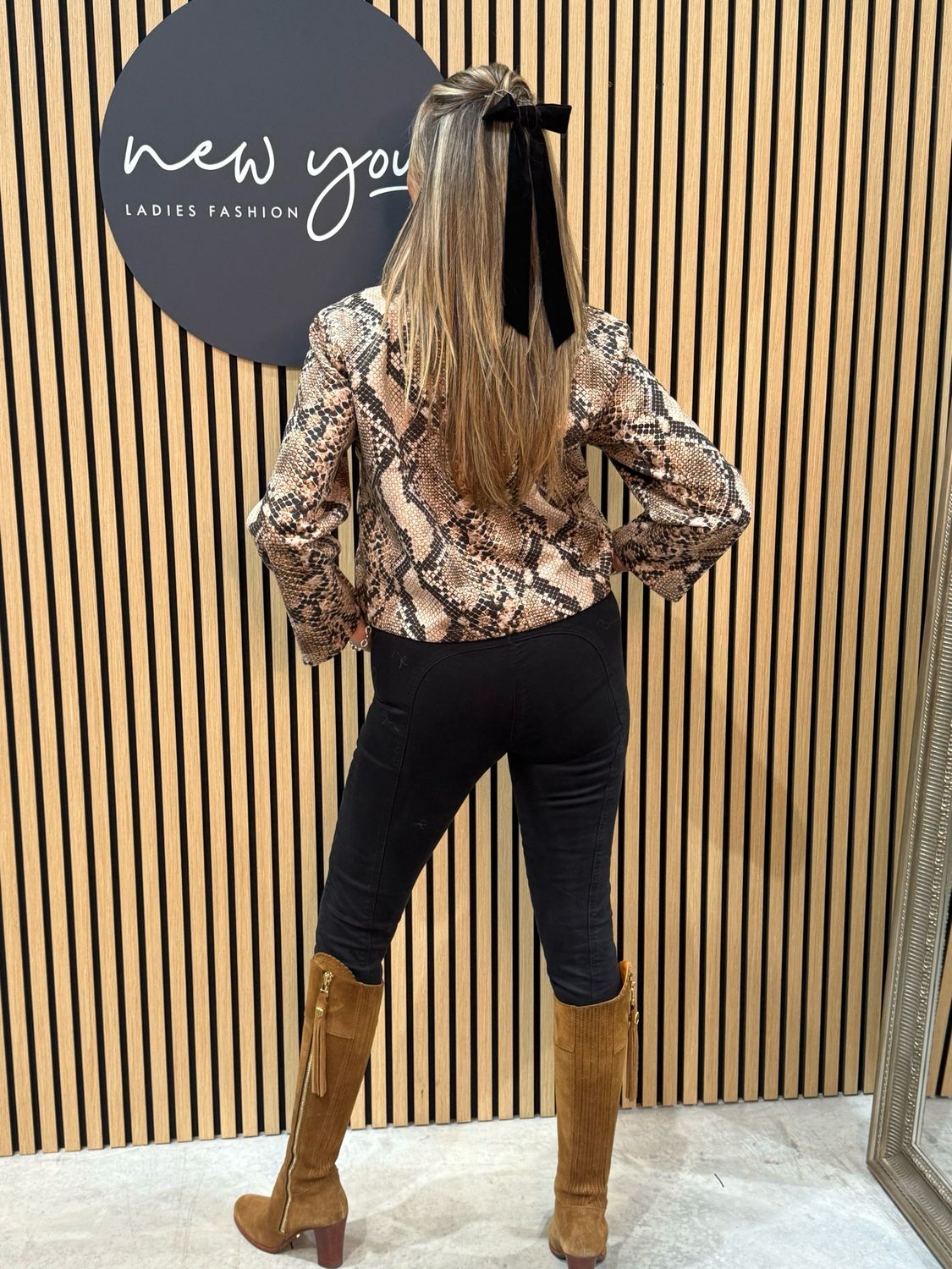 Snake Print Button Jacket