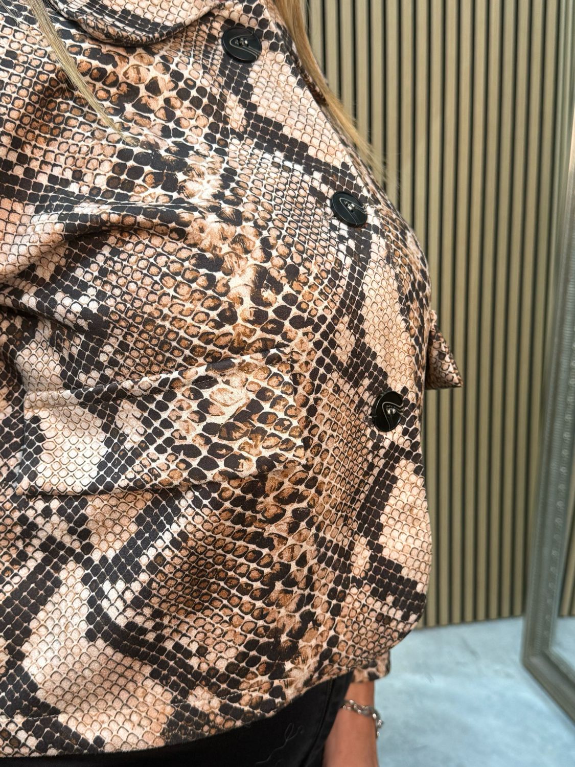 Snake Print Button Jacket