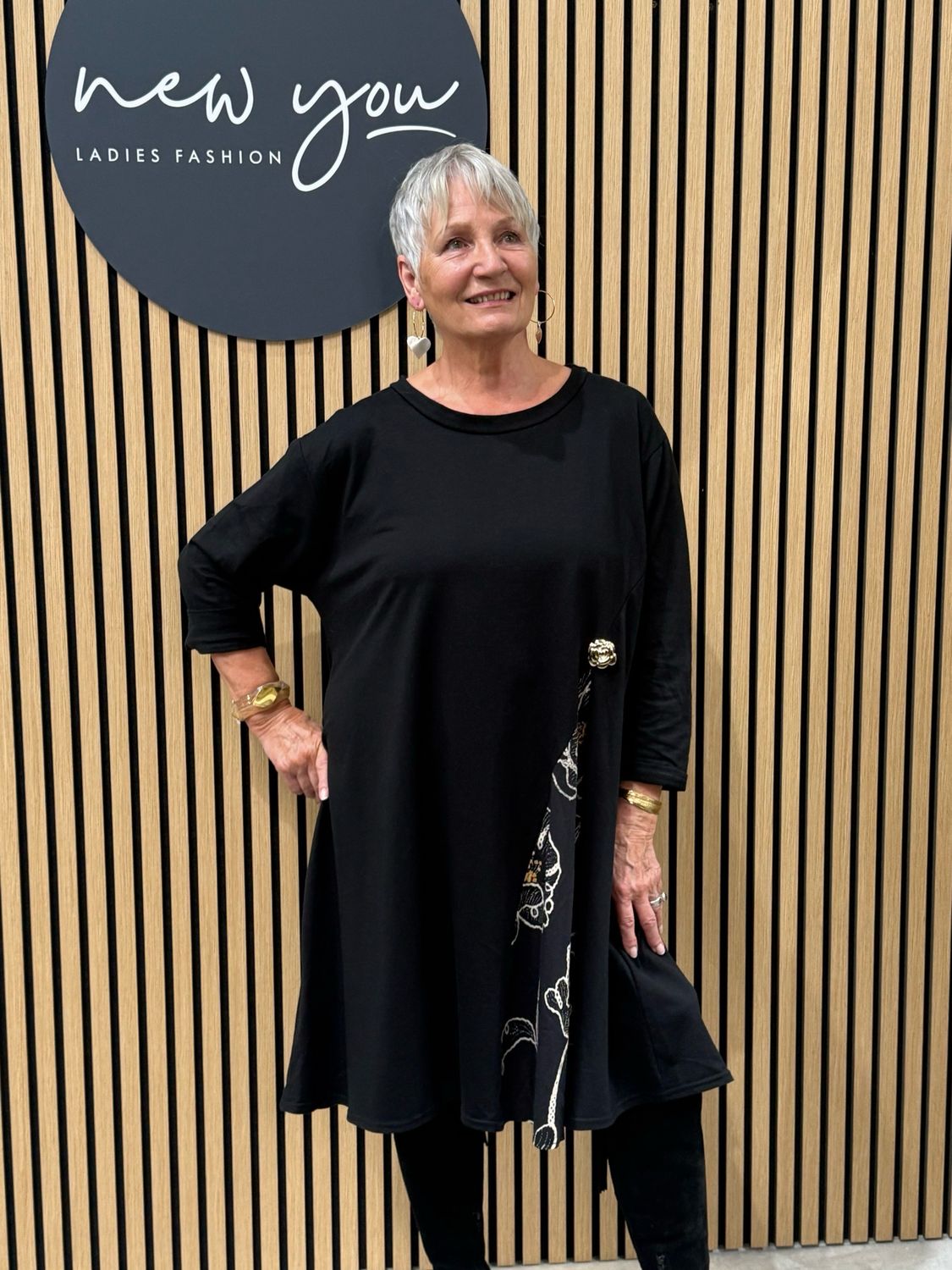 Asymmetric Tunic Dress - Black