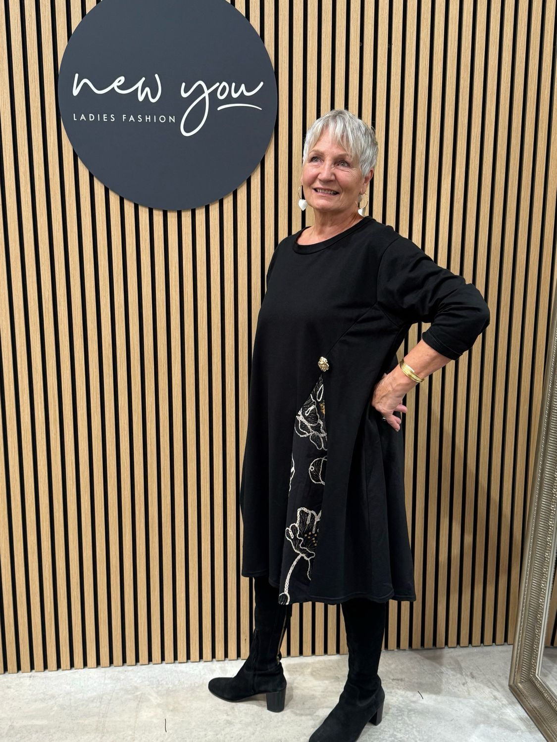 Asymmetric Tunic Dress - Black