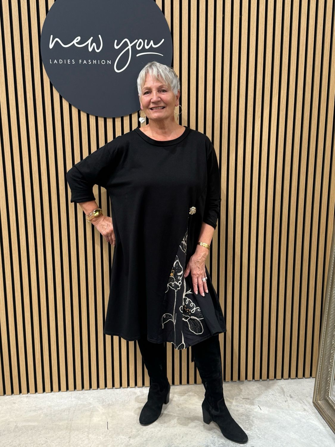 Asymmetric Tunic Dress - Black