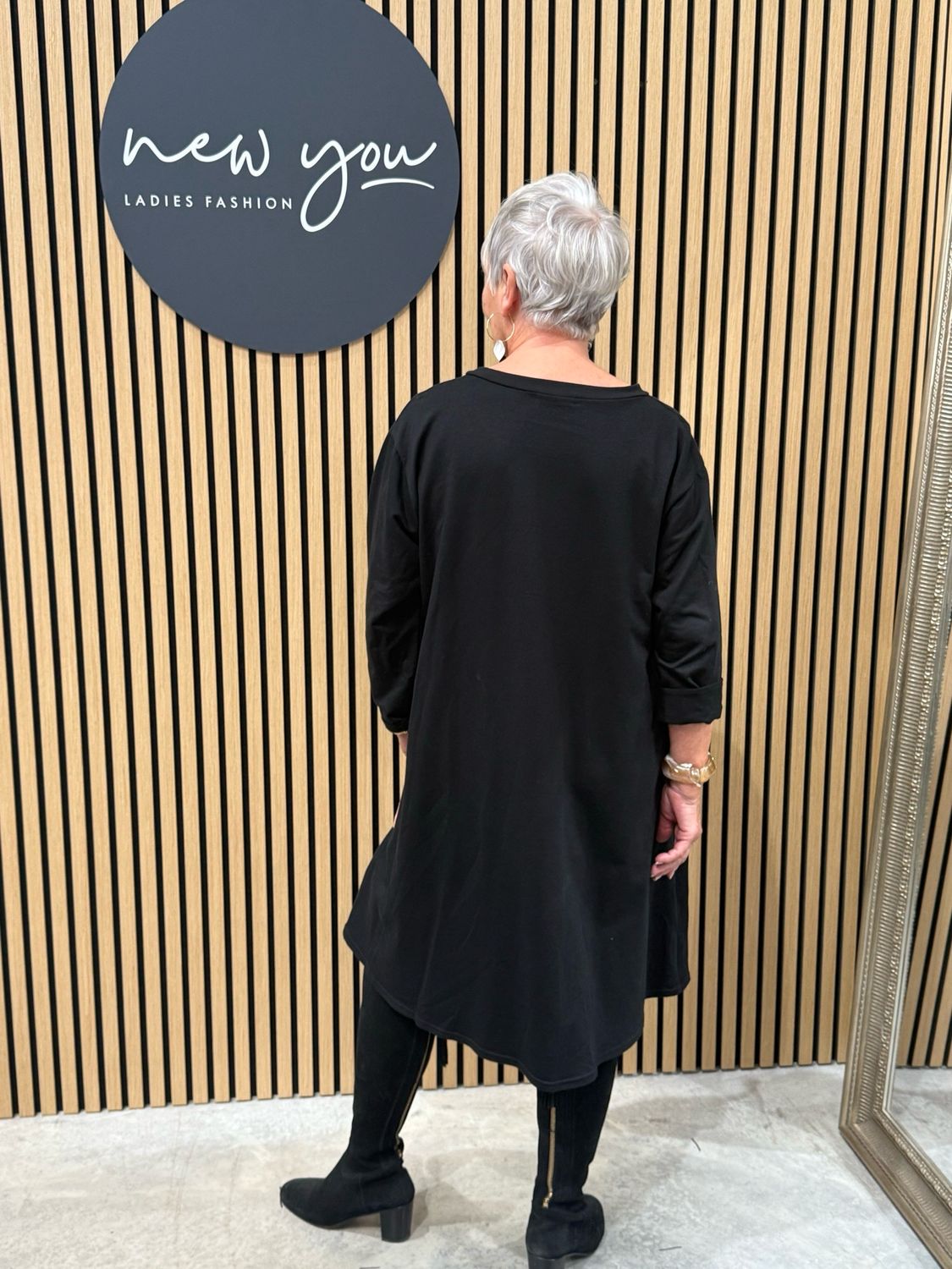 Asymmetric Tunic Dress - Black