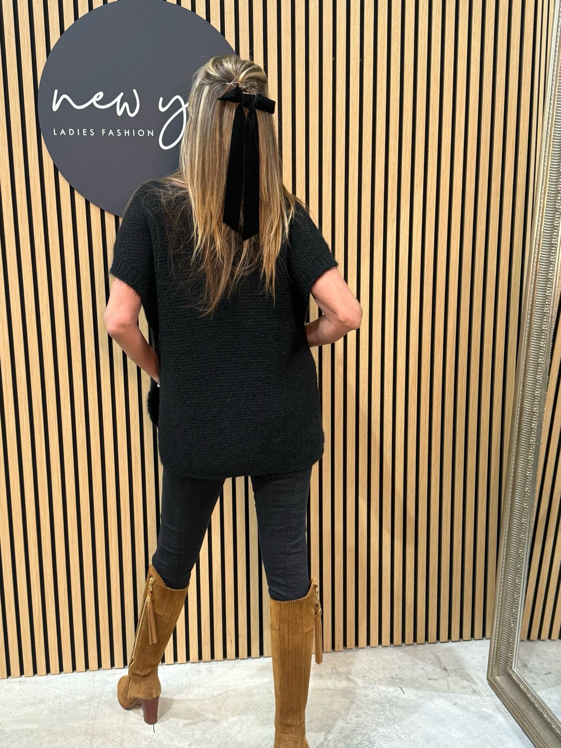 Soft Knit Poncho - Black