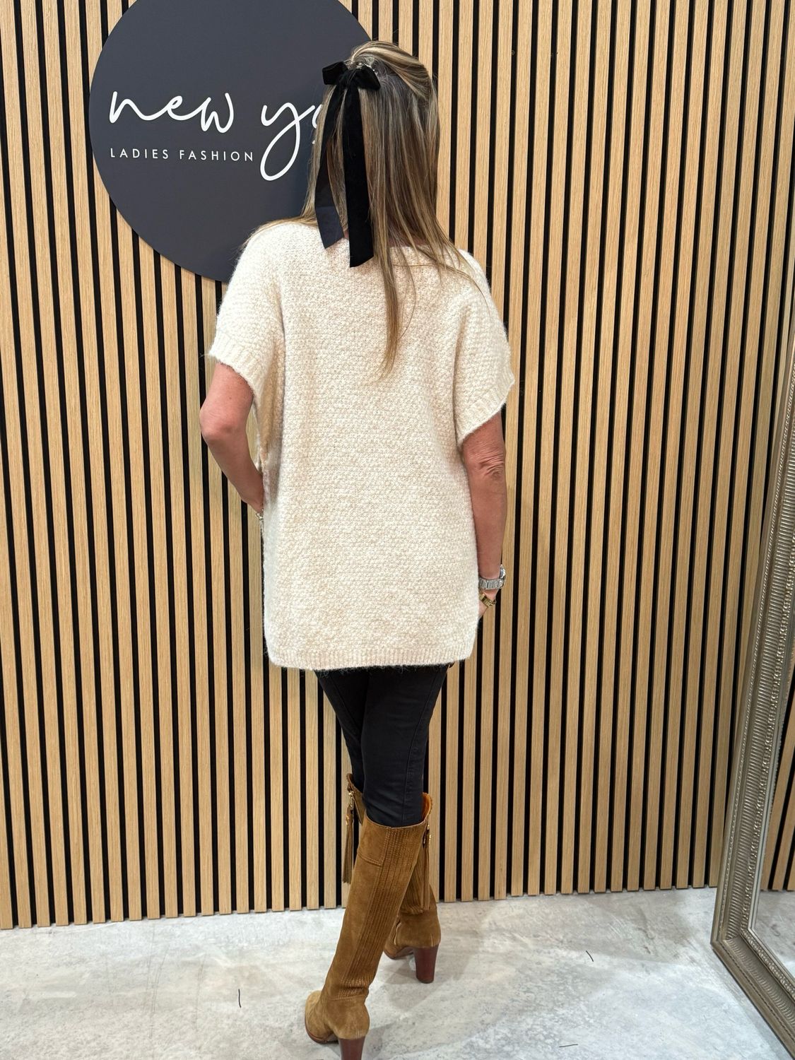 Soft Knit Poncho - Cream