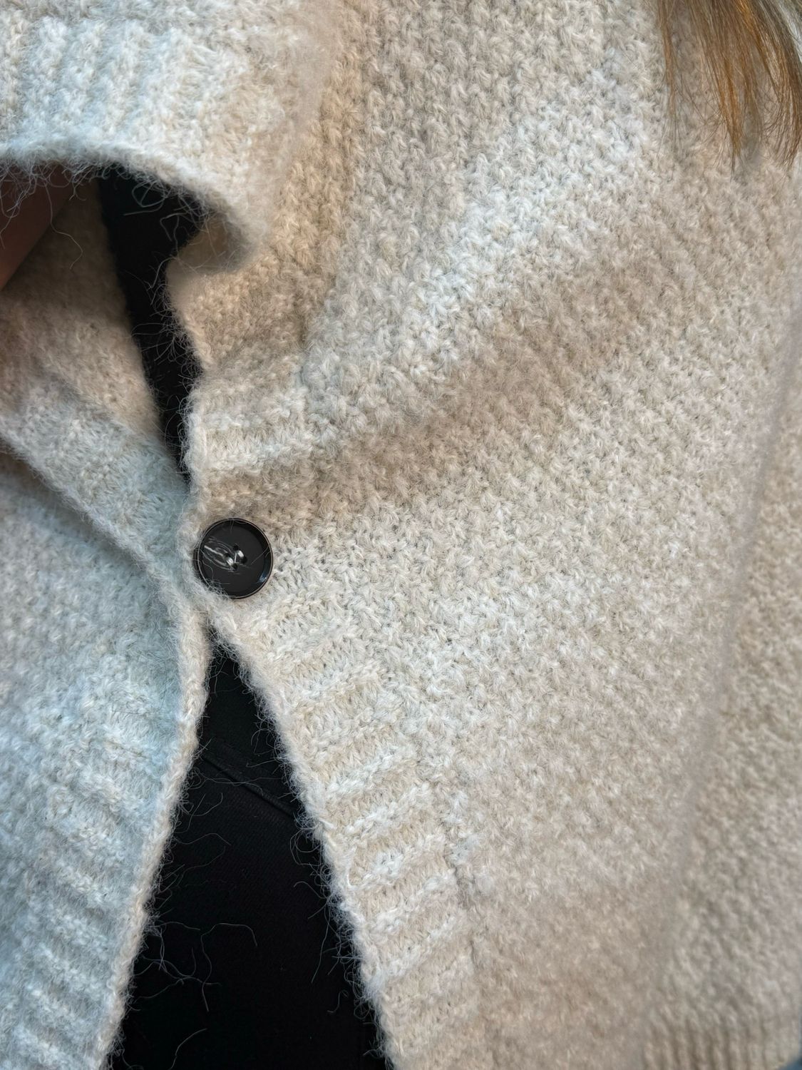 Soft Knit Poncho - Cream