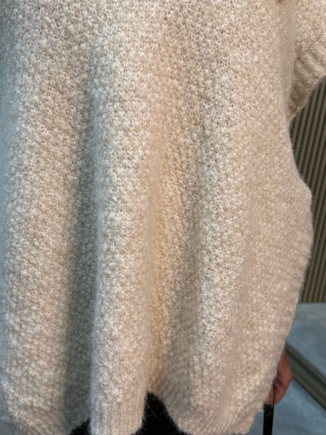 Soft Knit Poncho - Cream