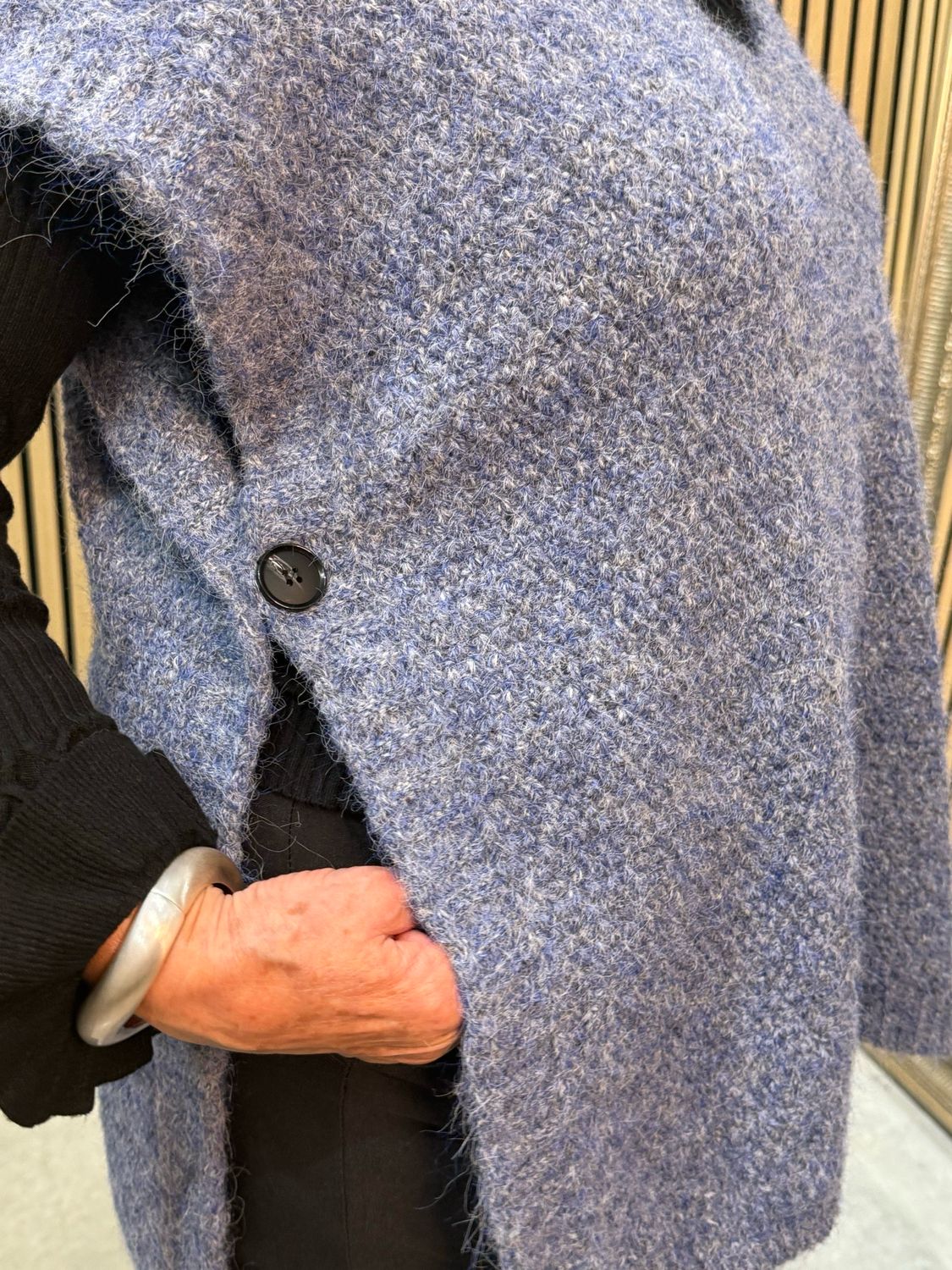 Soft Knit Poncho - Denim