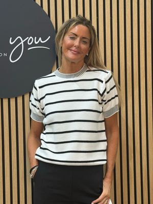 Striped Short Sleeve Knit Jumper - White/Black