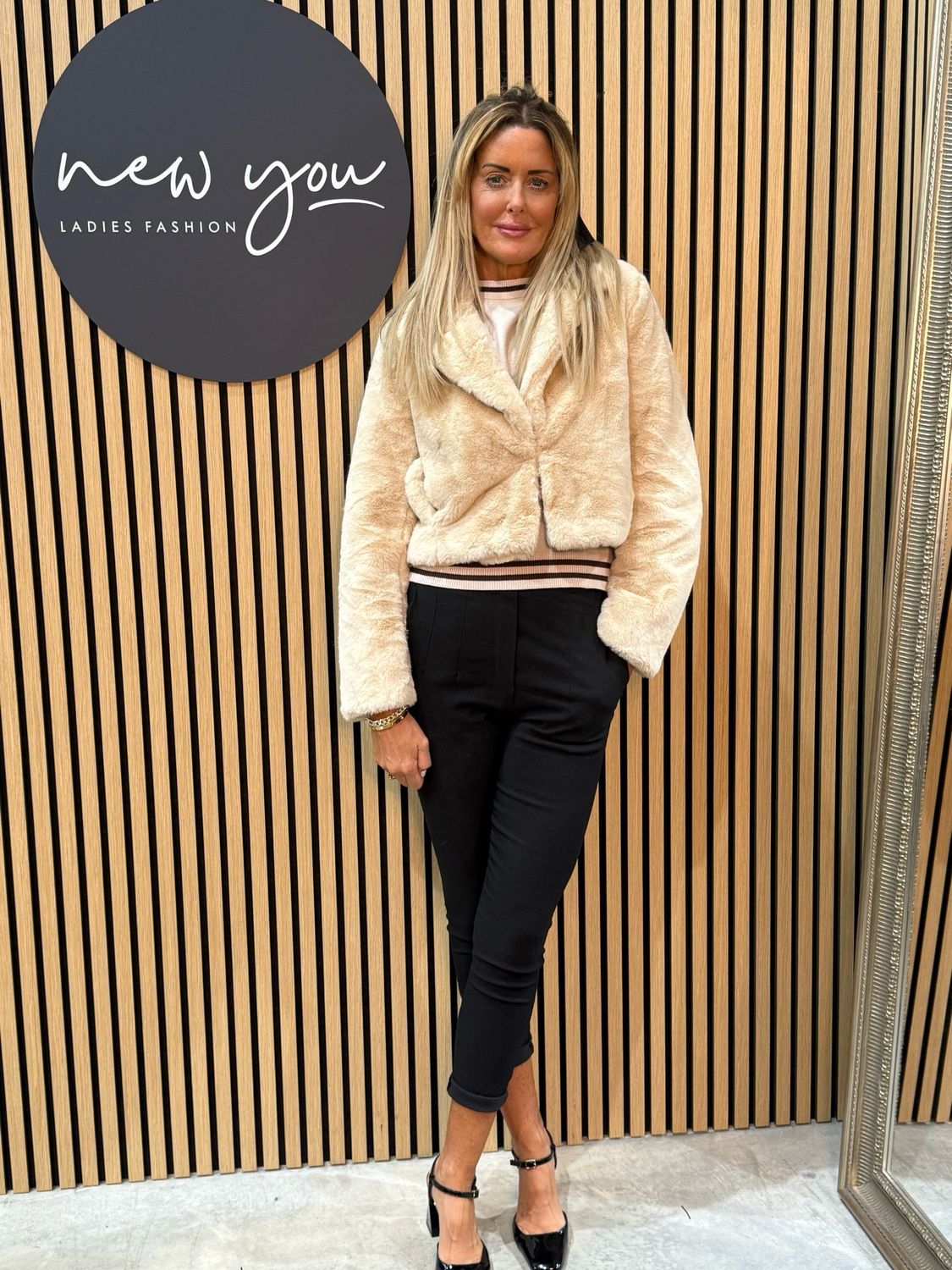 Faux Fur Jacket - Cream
