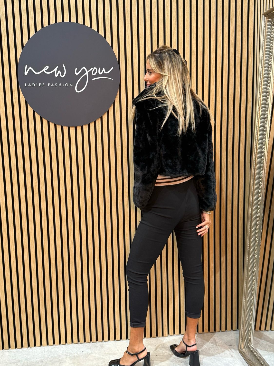 Faux Fur Jacket - Black