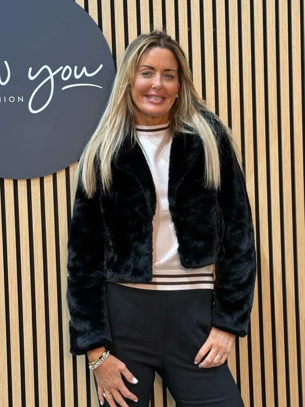 Faux Fur Jacket - Black